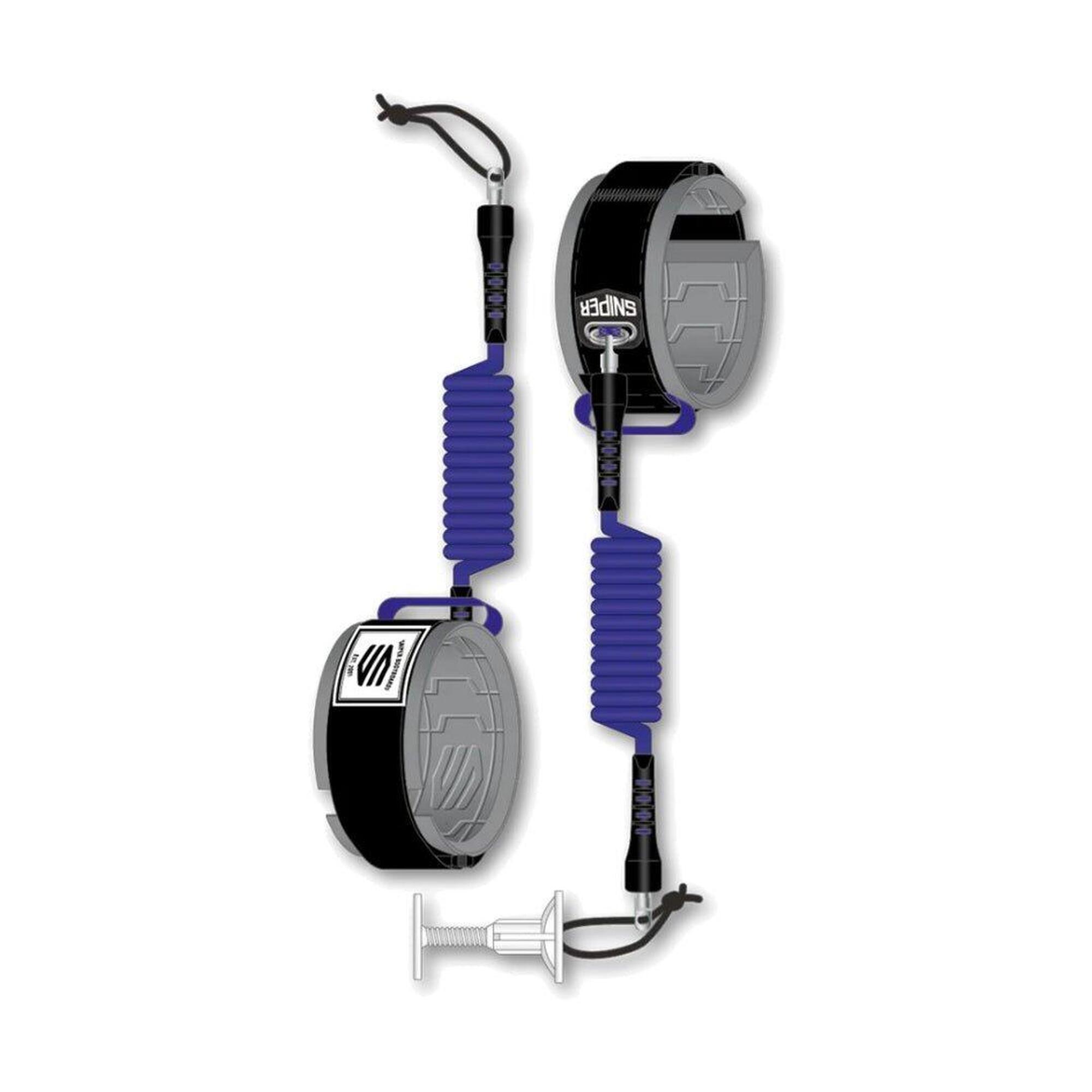 Sniper - Leash Coiled Biceps Amaury Lavernhe  - Leash Bodyboard - Leash - Gris - Decathlon