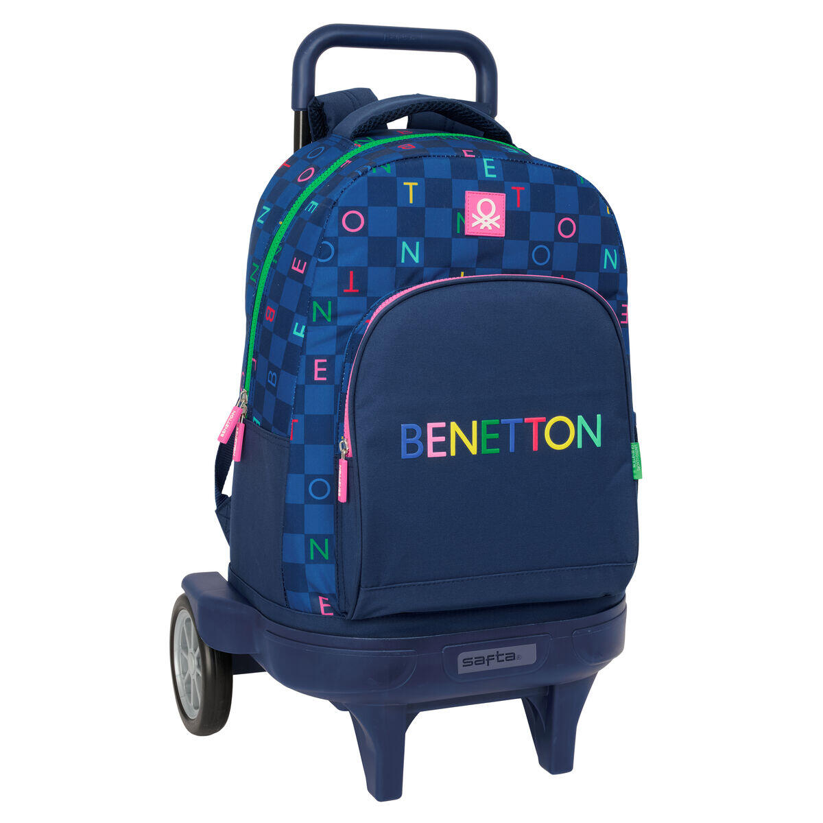 Mochila Escolar Benetton Damero Azul marino 1/3