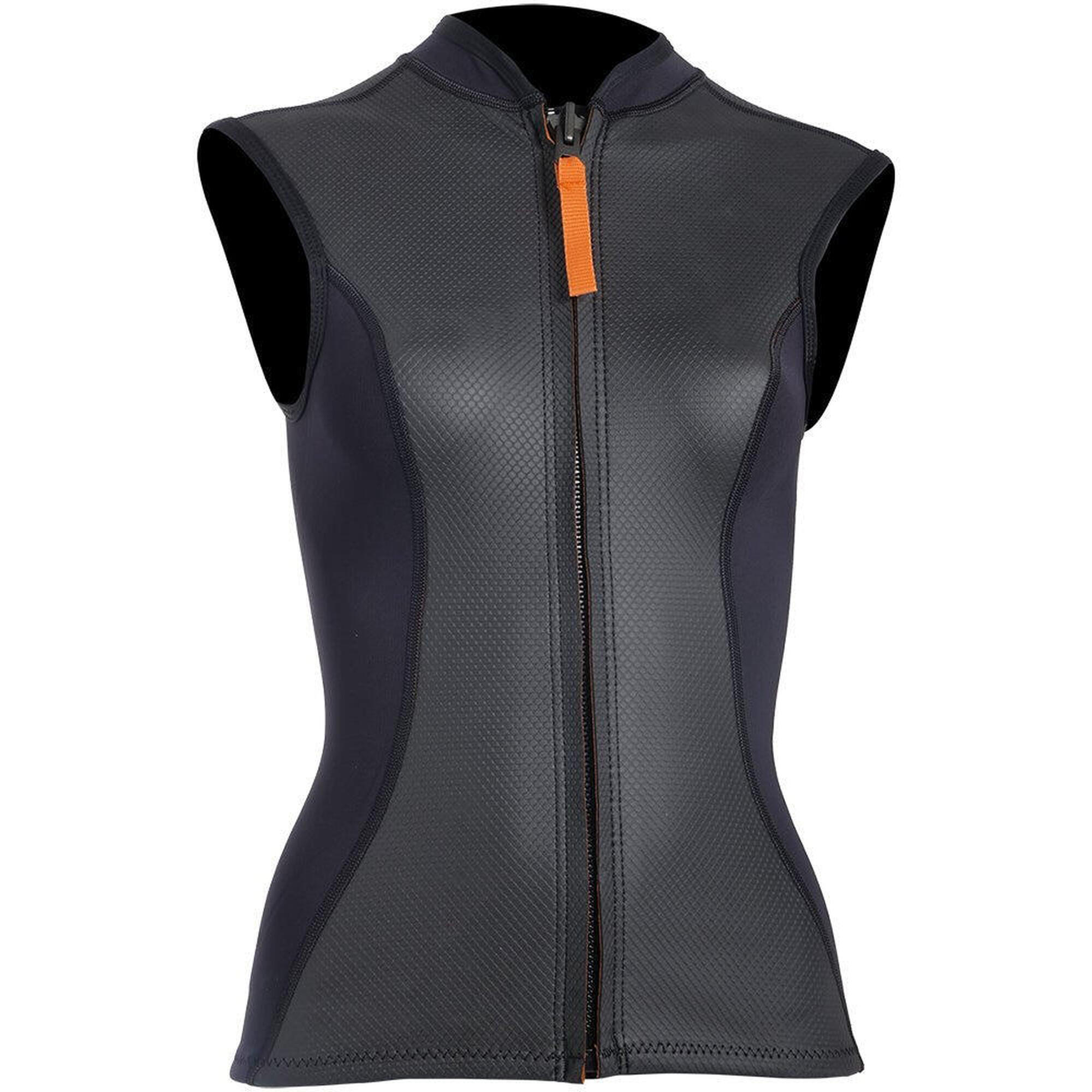 Mdns - 1/1 Priime - Naiad Veste Neoprene Femme - Top Néoprène - Noir|orange - 48 Xl - Decathlon