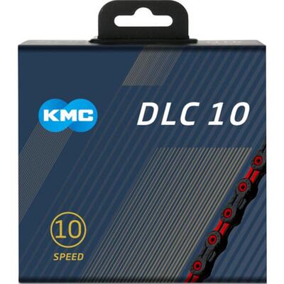 Kmc dlc 10 116 schakels - rood en zwart - fietsketting