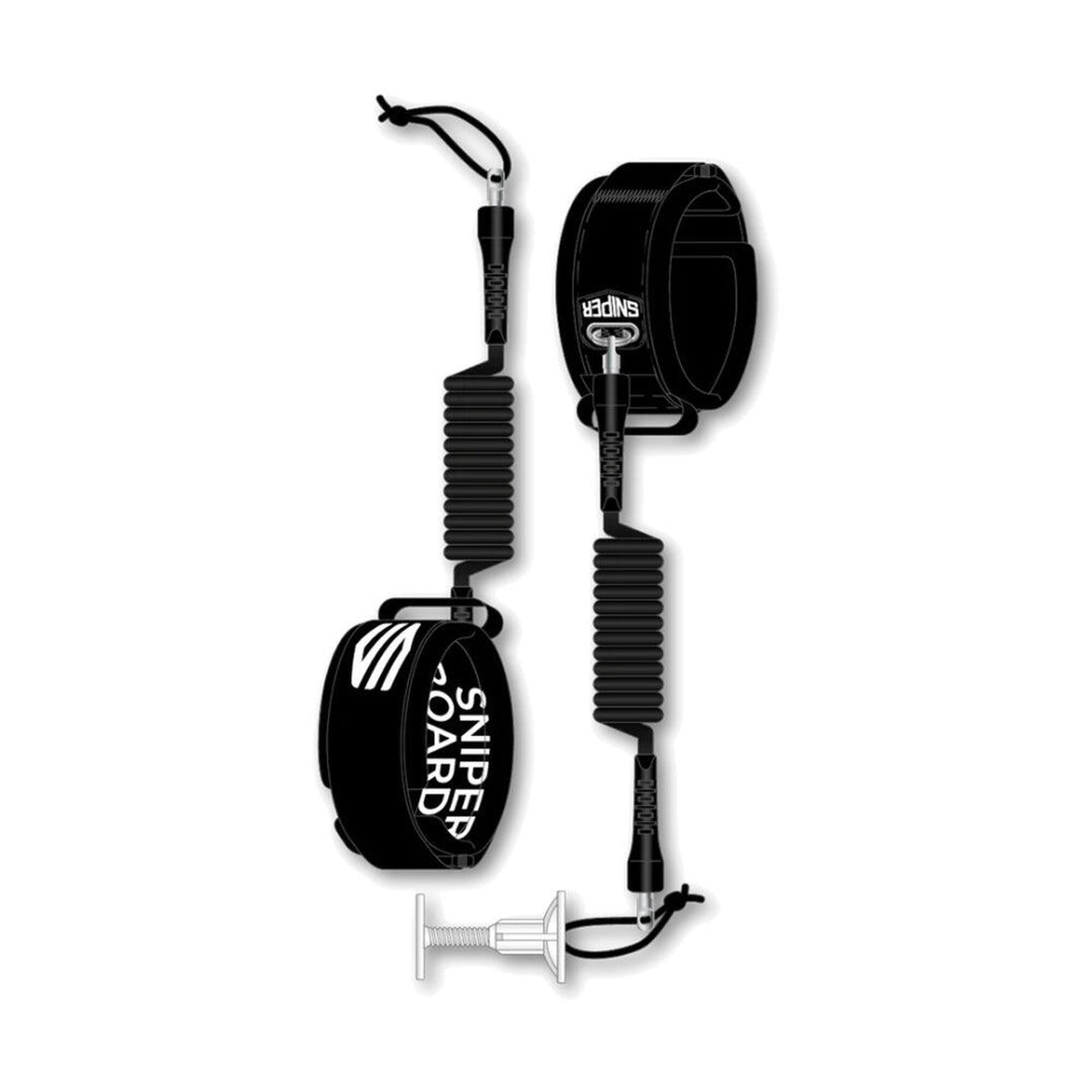 Sniper - Deluxe Coiled - Leash Biceps Bodyboard - Leash - Noir - 44 L - Decathlon