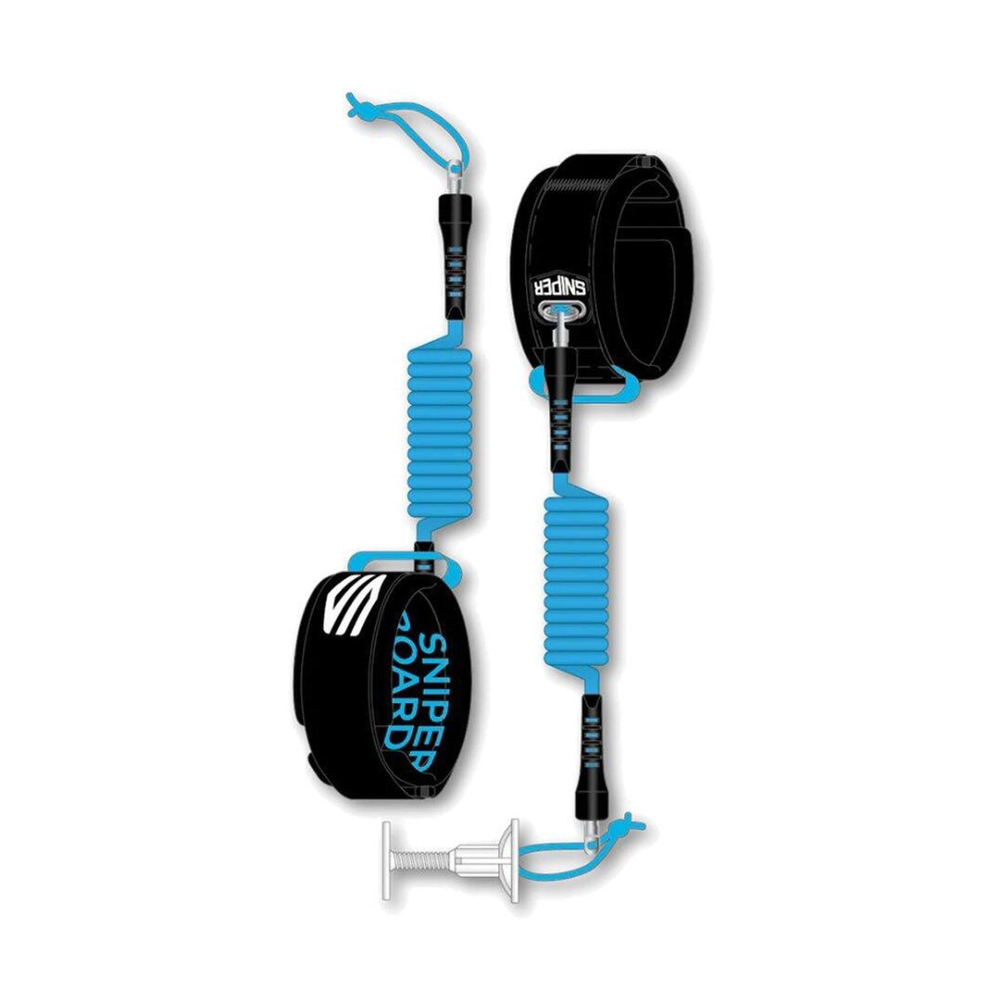 Sniper - Deluxe Coiled - Leash Biceps Bodyboard - Leash - Noir - 44 L - Decathlon