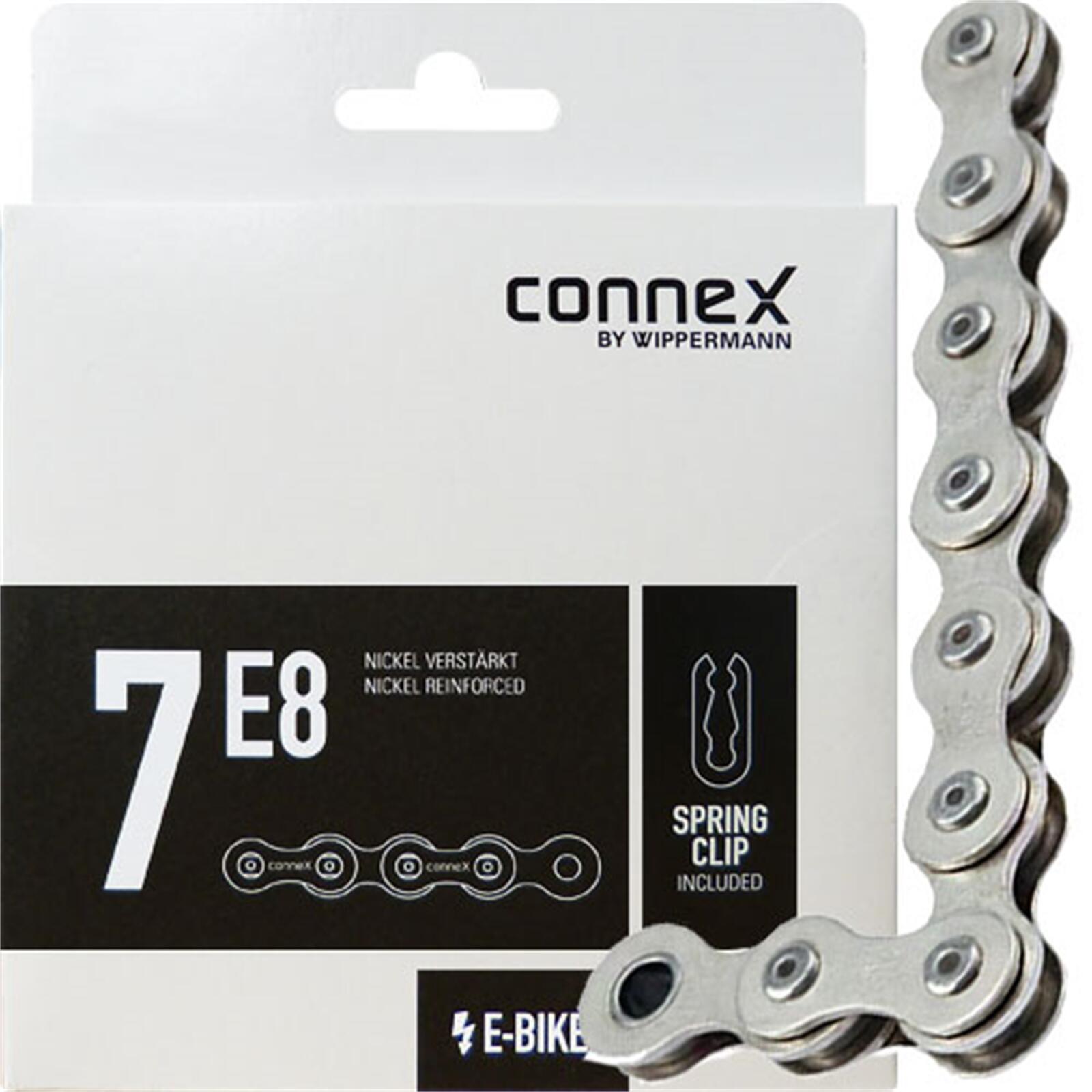 CONNEX Connex Kette 7E8 1-fach, 132 Glieder, E-25 Federverschluss, 1/2x3/32, silber