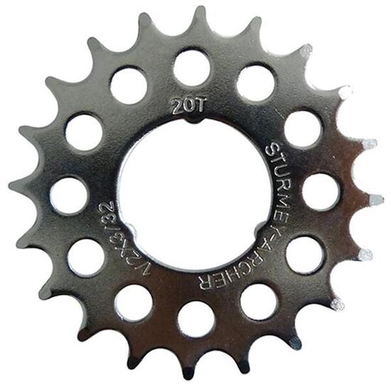 Pignone Sturmey Archer 20 denti 3/32 piatto metallo argento.