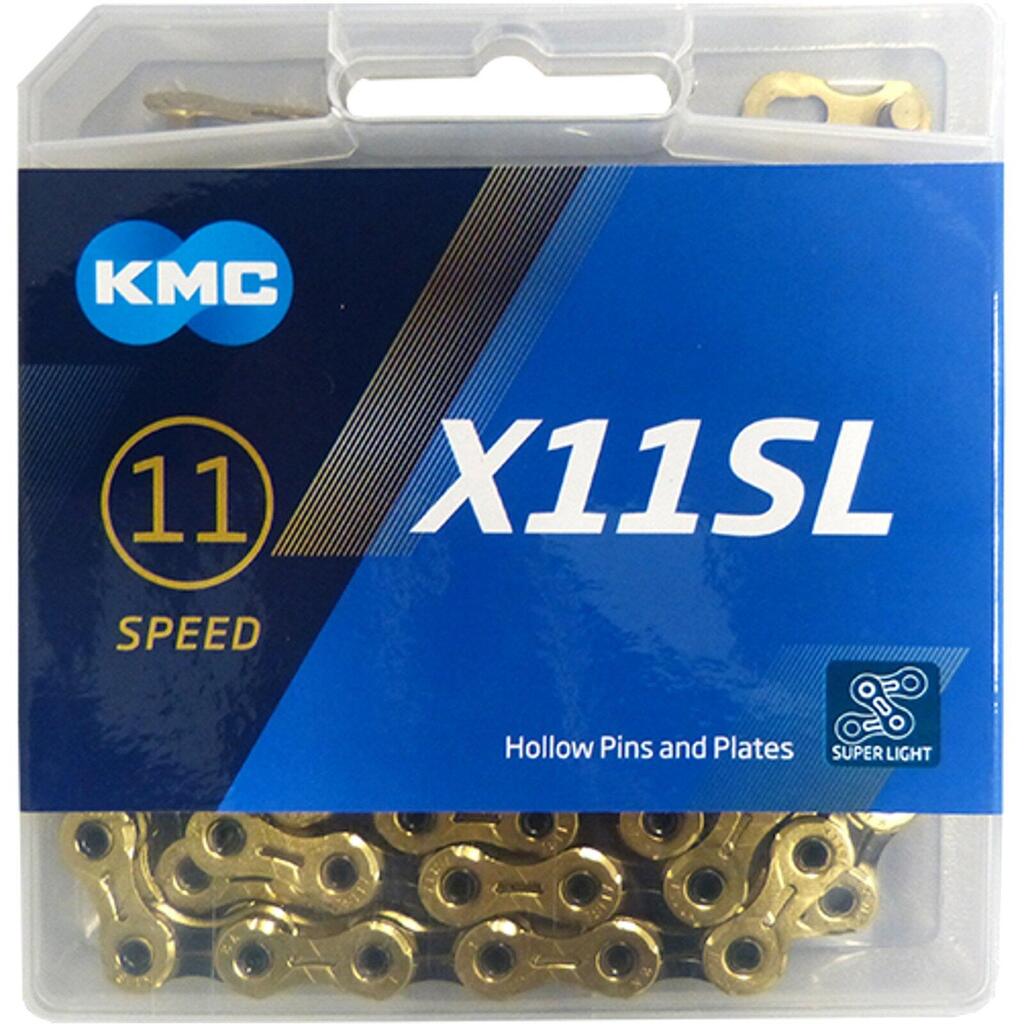 KMC Bicycle Chain X11SL Ti-N Gold/Black - Lightweight & Durable