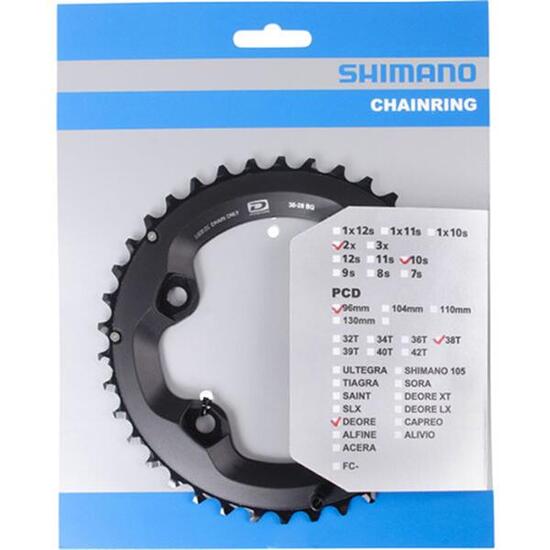 Shimano Klinge 38t 10v Deore schwarz y1wd98030
