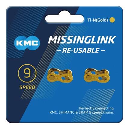 KMC Missinglink 9R Ti-N Gold 2 Stück f. Ketten 6,6mm,9-fach C09GR0000