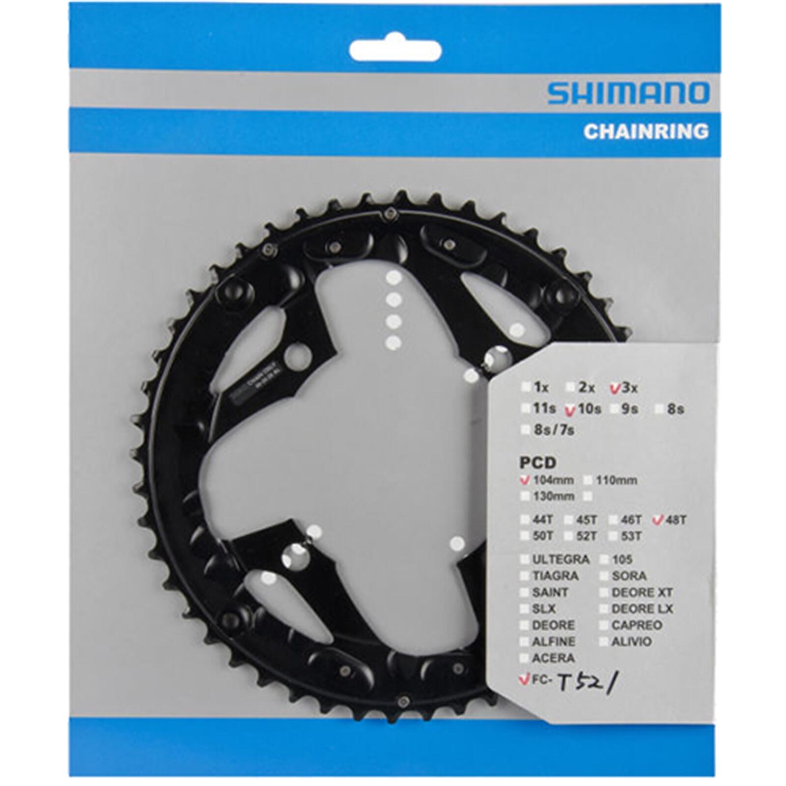 SHIMANO Shimano Kettenblatt Deore 48 Zähne FC-T521 4-Loch 104 LK schwarz