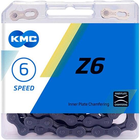 KMC Kette Z6 5/6-fach, 114 Glieder Missing Link, 1/2x3/32, grau