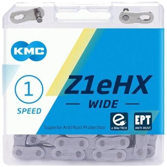 KMC Kette Z1eHX WIDE EPT 1-fach, 112 Glieder, E-25 Missing Link, 1/2x1/8, silber