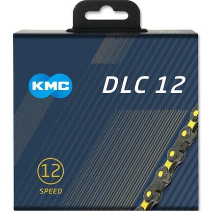 KMC Kette DLC12 12-fach, 126 Glieder Missing Link, 1/2x11/128, schwarz/gelb