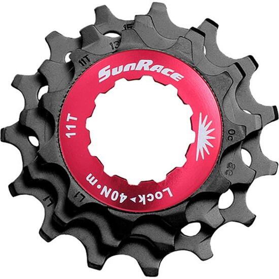 Kit 3 pignoni per cassetta con controdado Sunrace 10V. 11-13-15