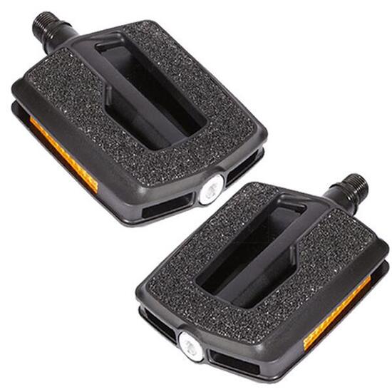 Pédale plate Vp antidérapante en PVC avec surface abrasive et roulements noir