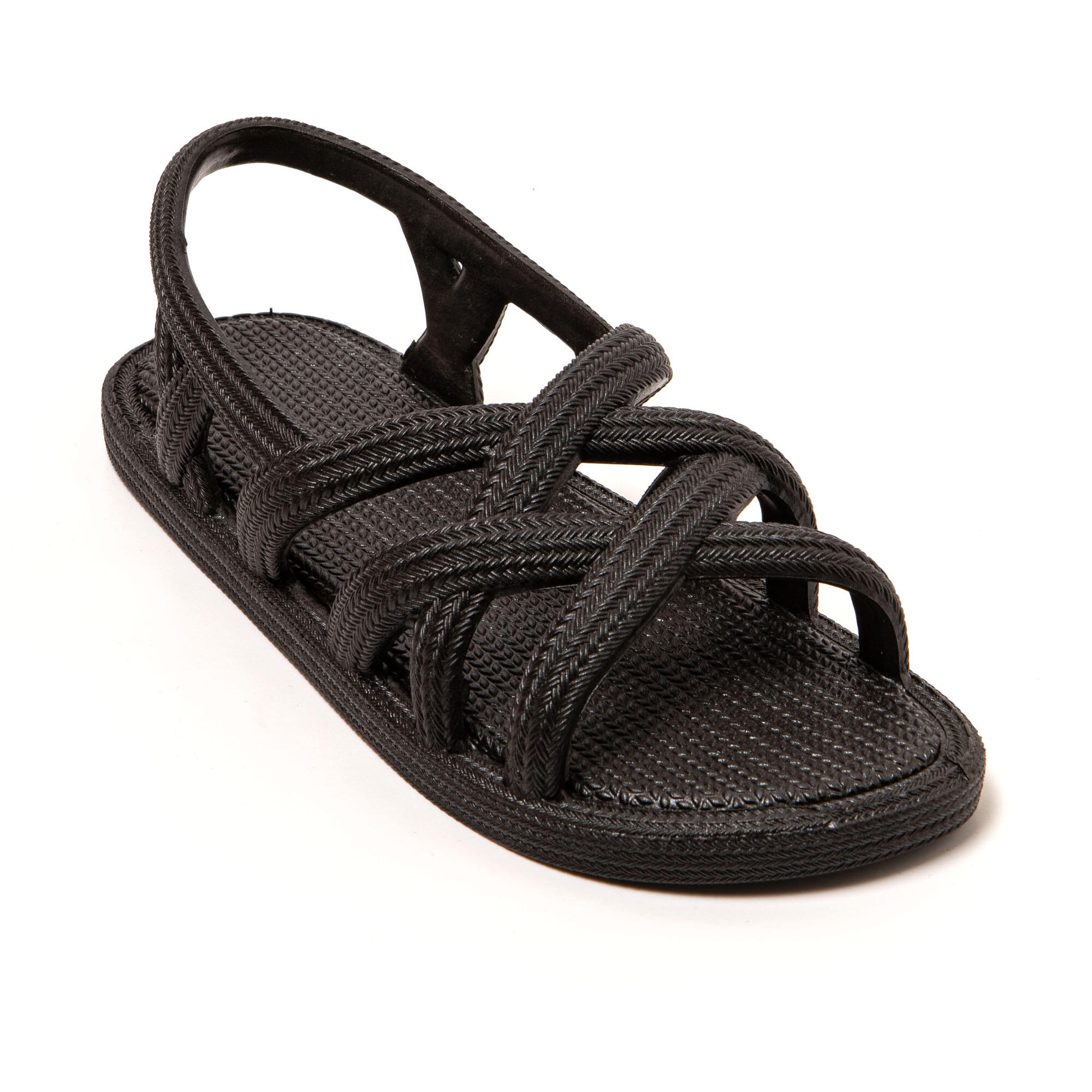 Sandali donna Brasileras Nero con suola in gomma 2/7