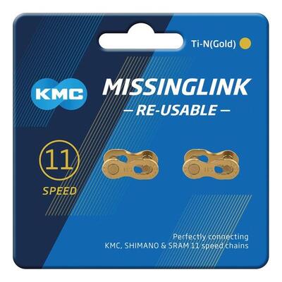 KMC Missinglink 11R Ti-N Gold 2 Stück f. Ketten 5.65mm.11-f..re-usable