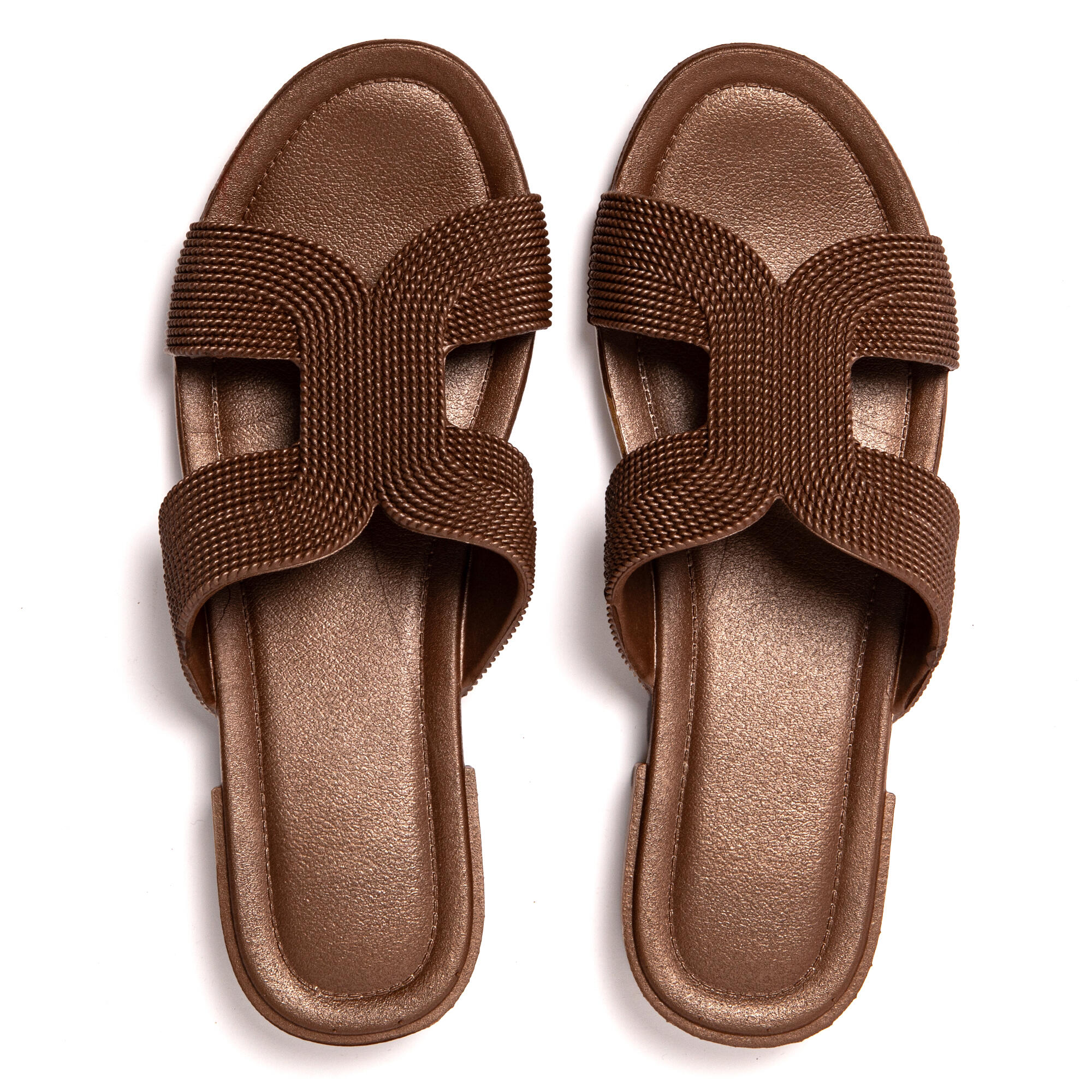 Sandalias playa mujer Brasileras Marron suela goma 6/7