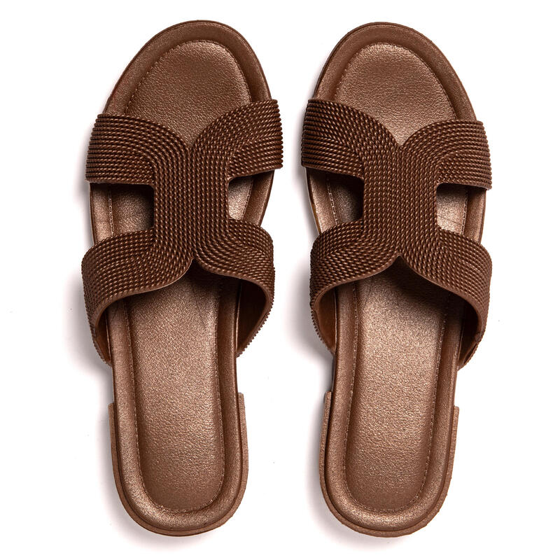 Sandales femme Brasileras Marron semelle en gomme