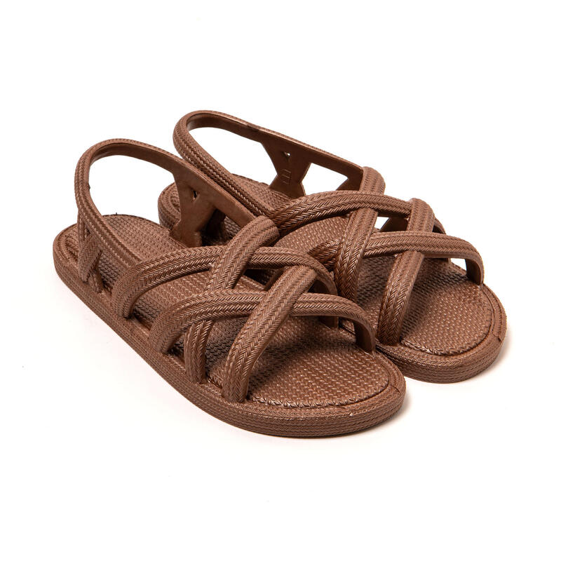 Sandales femme Brasileras Marron semelle en gomme