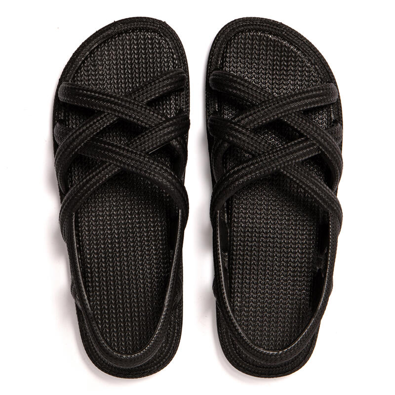 Sandales femme Brasileras Noir semelle en gomme
