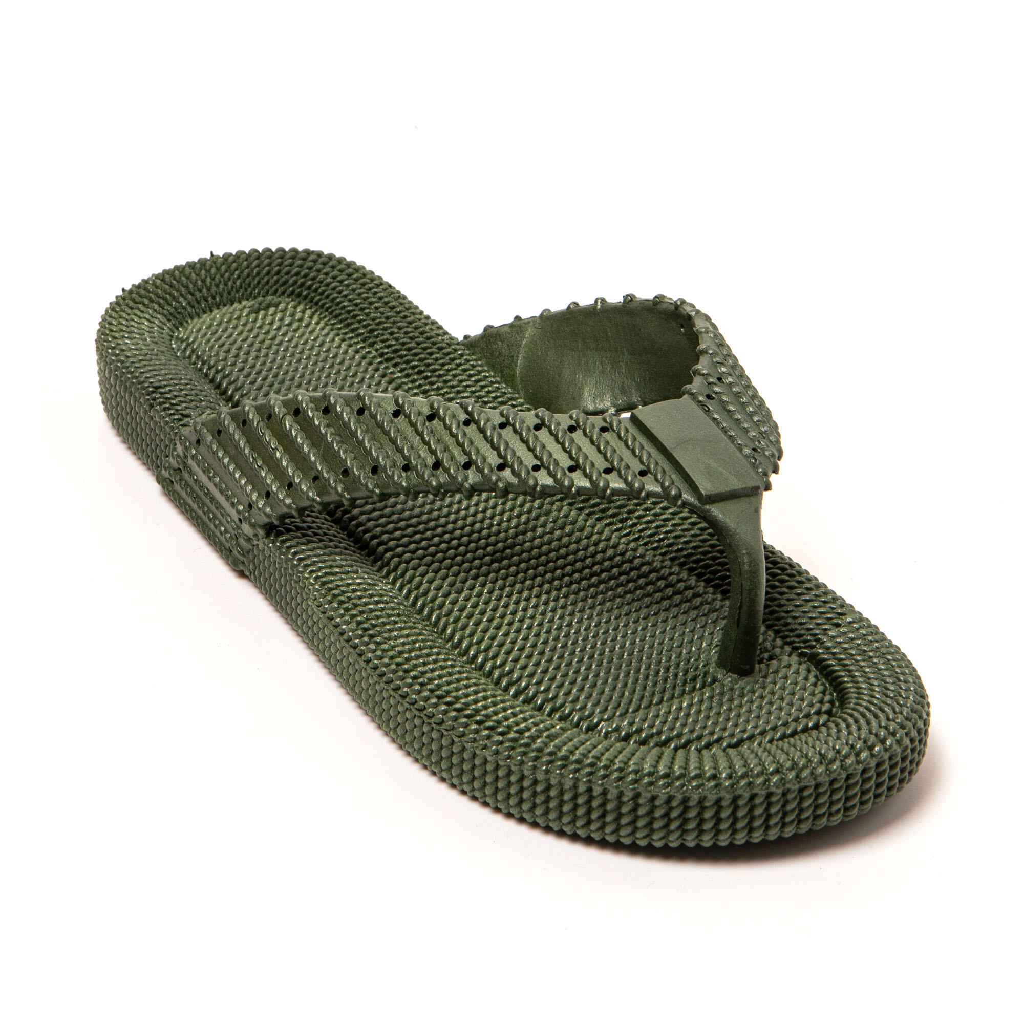 Tongs homme Brasileras Vert Militaire semelle en gomme 2/7