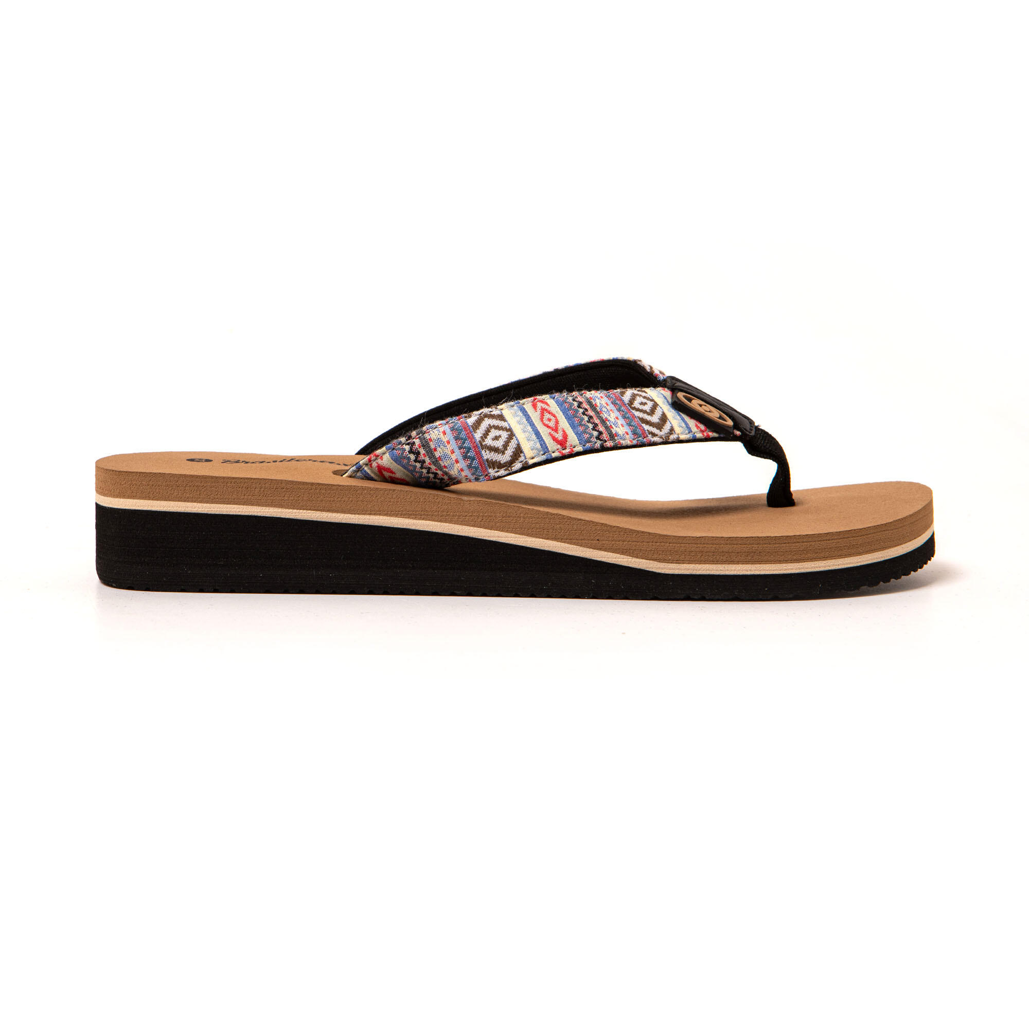 Strand slippers voor dames Brasileras Beige met rubberen zool 3/7