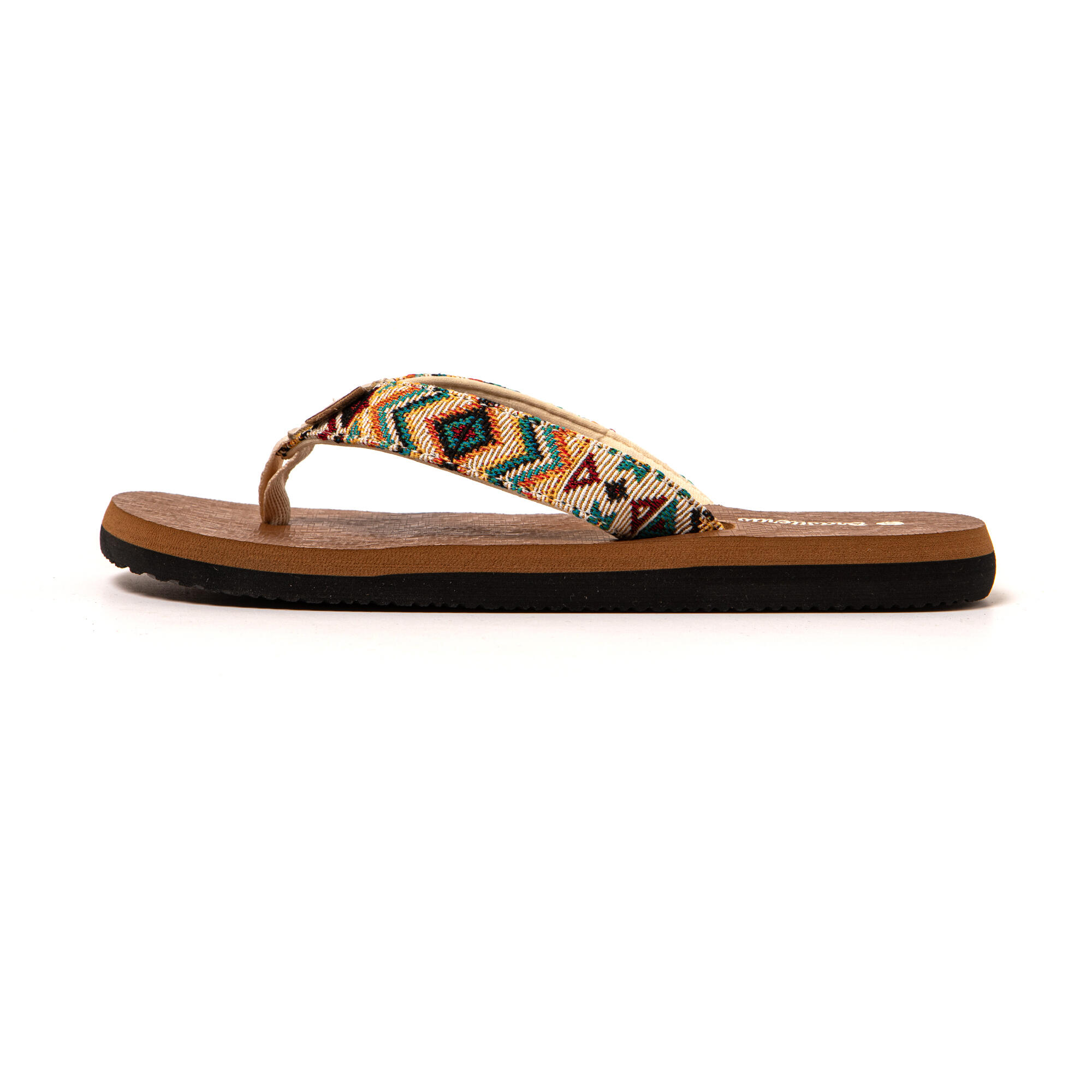 Strand slippers voor dames Brasileras Beige met rubberen zool 4/7