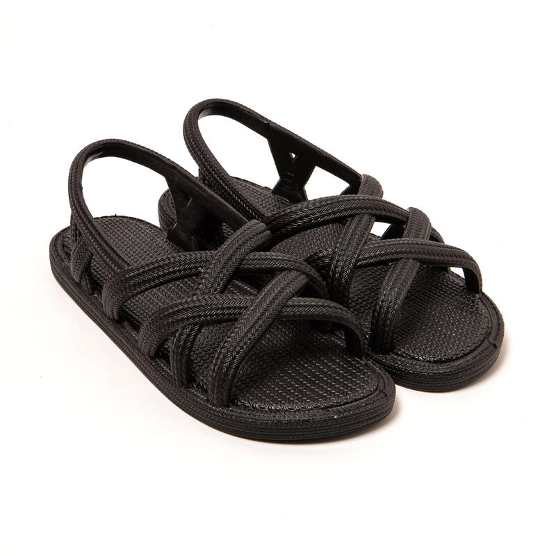 Sandales femme Brasileras Noir semelle en gomme