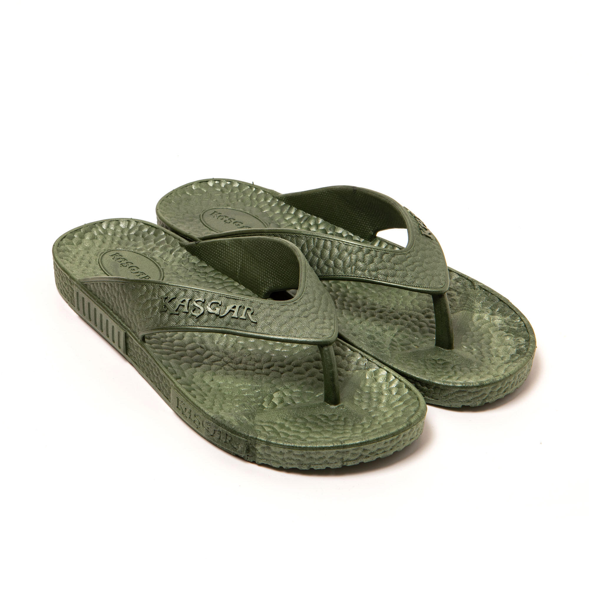 BRASILERAS Strand slippers voor heren Brasileras Militair Groen met rubberen zool