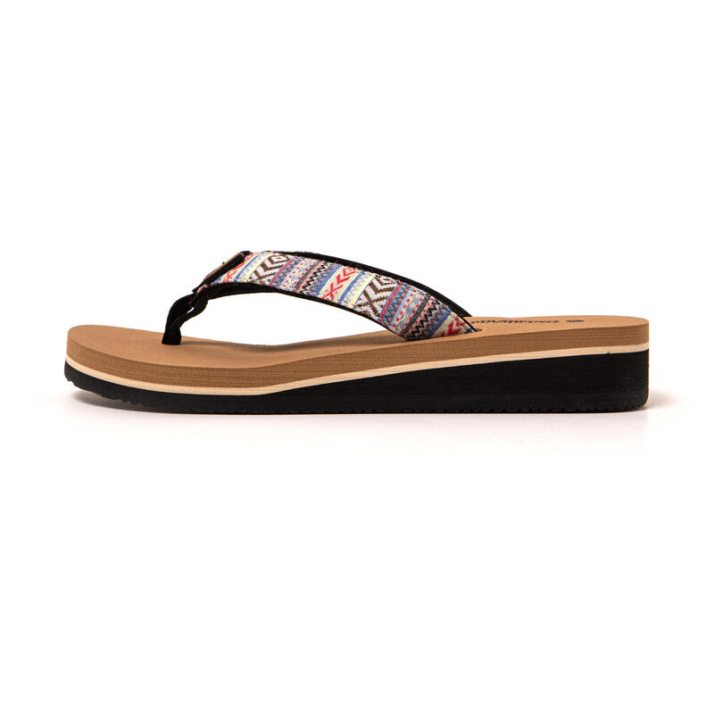 Tongs femme Brasileras Beige semelle en gomme