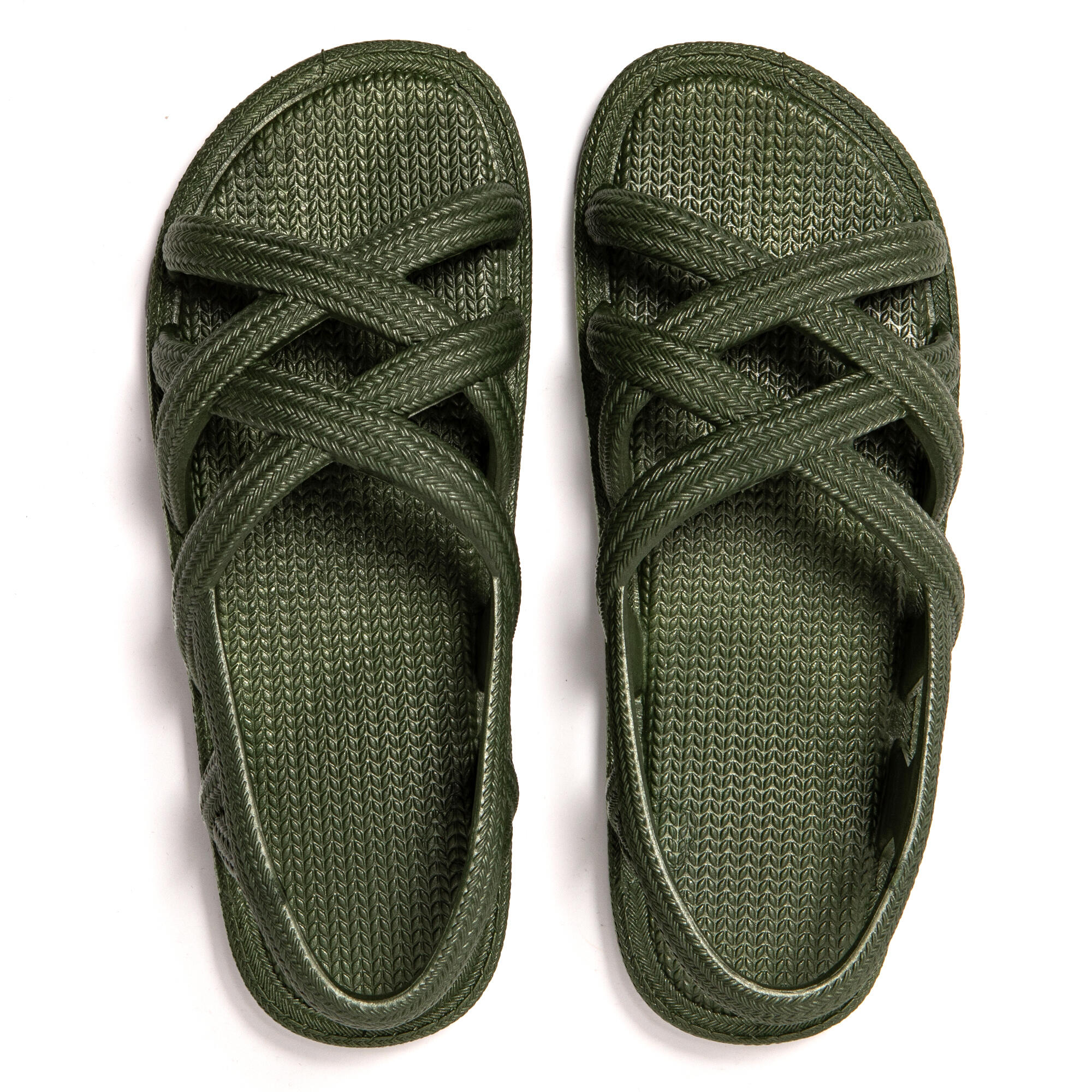 Sandales femme Brasileras Vert Militaire semelle en gomme 6/7