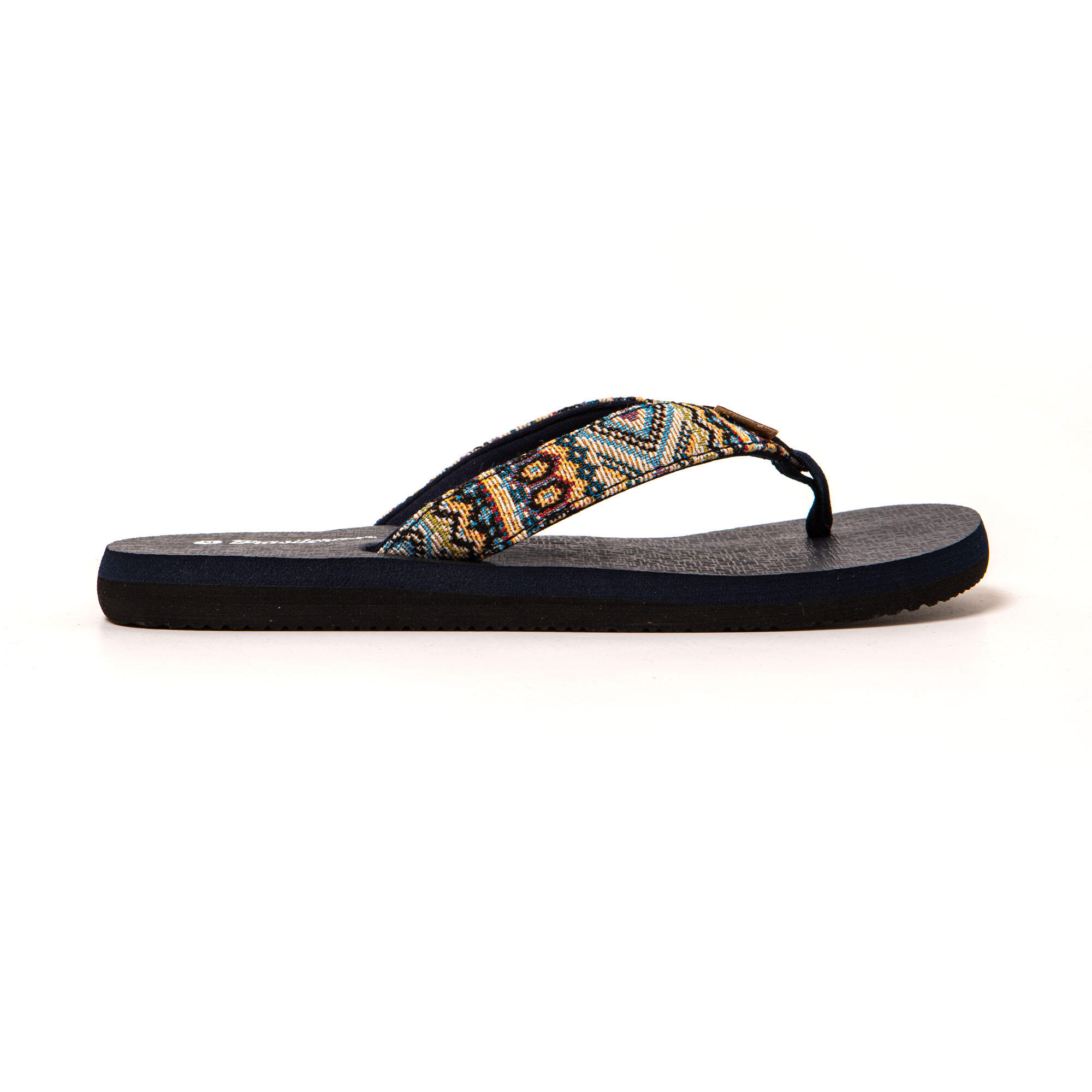 Strand slippers voor dames Brasileras Blauw met rubberen zool 3/7