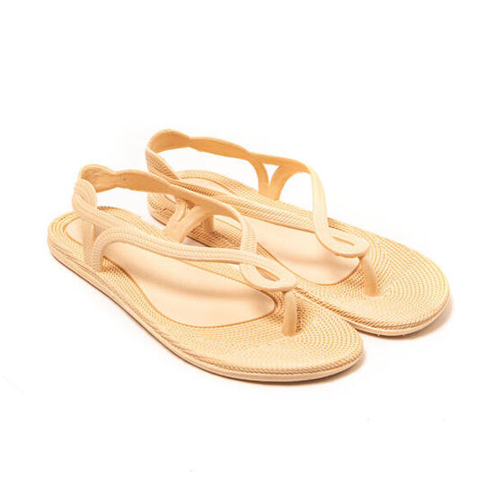 Zehentrenner Damen Brasileras Beige mit Gummisohle