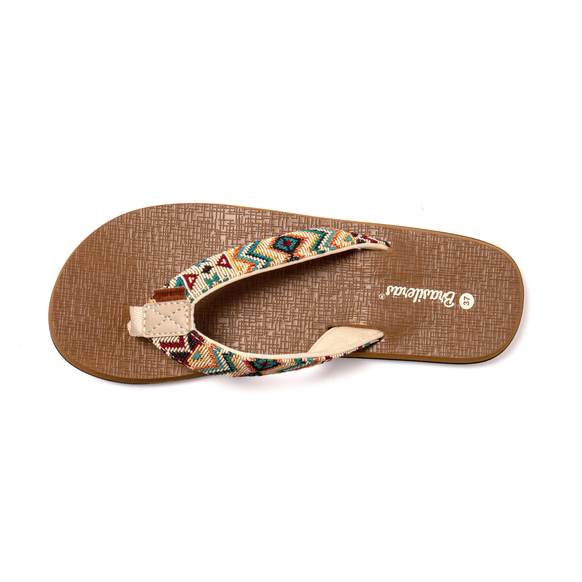 Strand slippers voor dames Brasileras Beige met rubberen zool 5/7