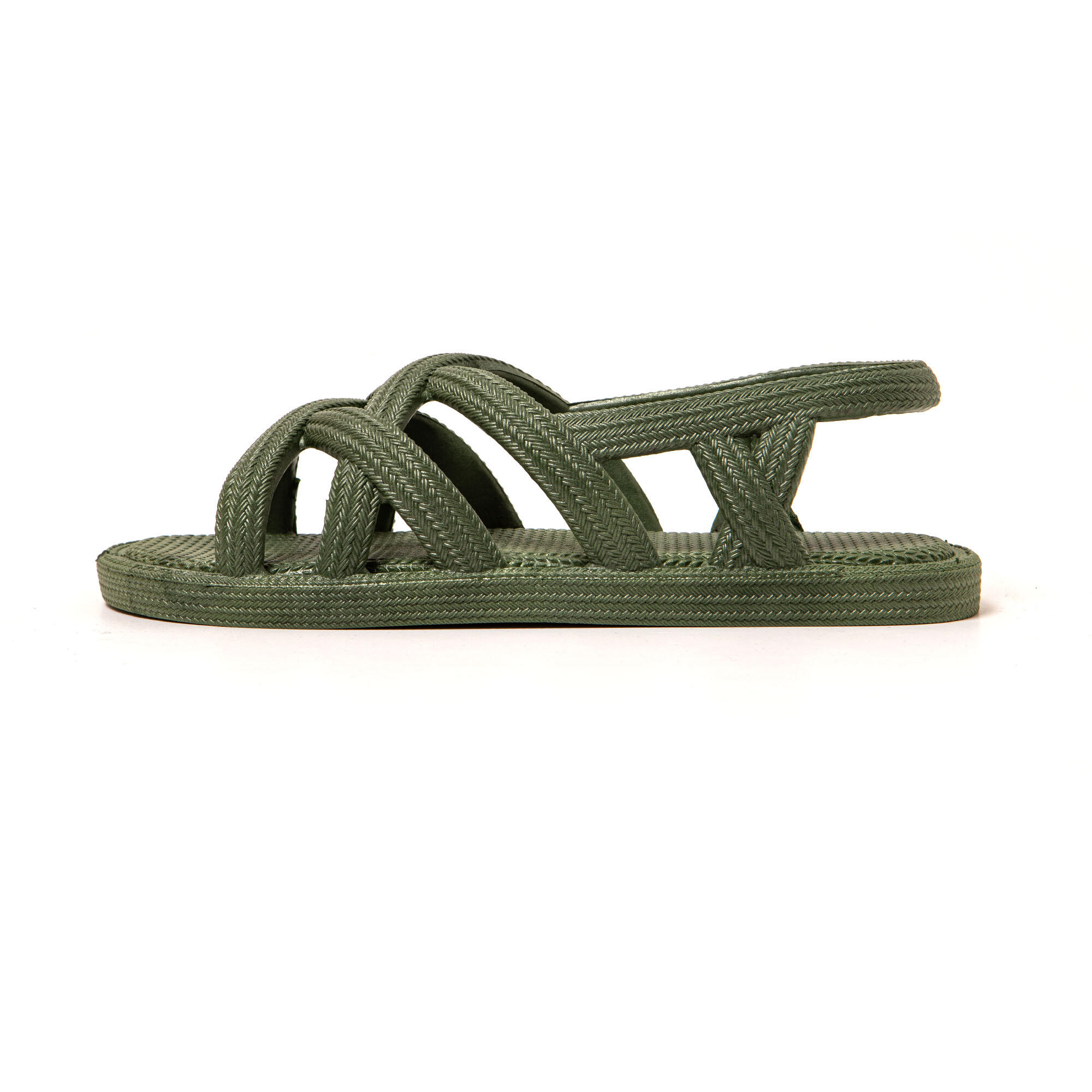 Sandales femme Brasileras Vert Militaire semelle en gomme 4/7
