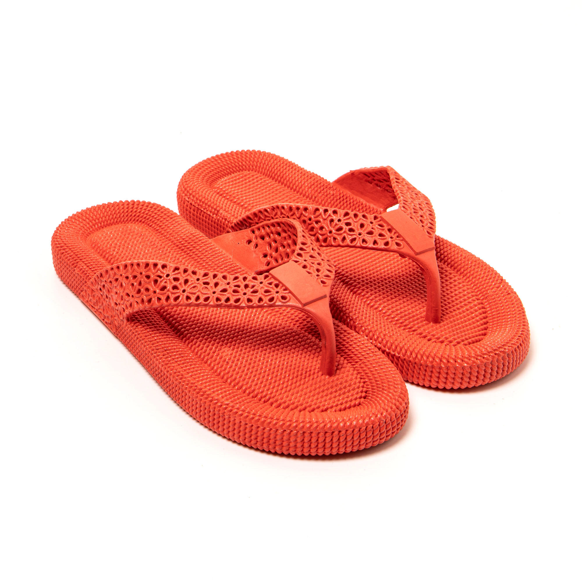 BRASILERAS Strand slippers voor dames Brasileras Bordeau met rubberen zool