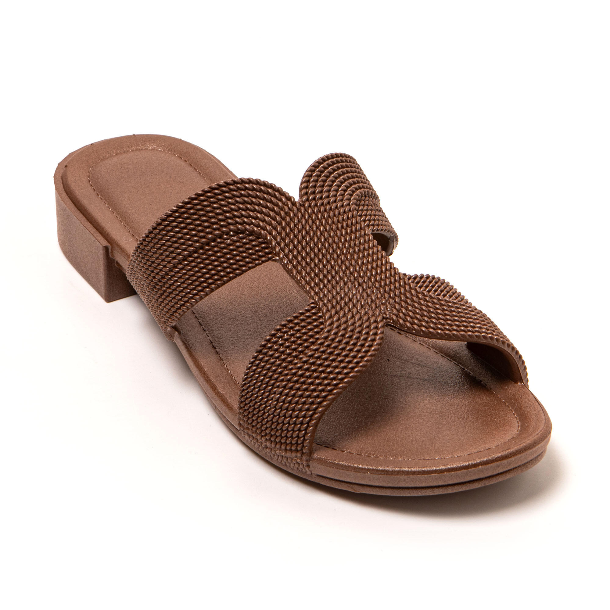 Sandalias playa mujer Brasileras Marron suela goma 2/7
