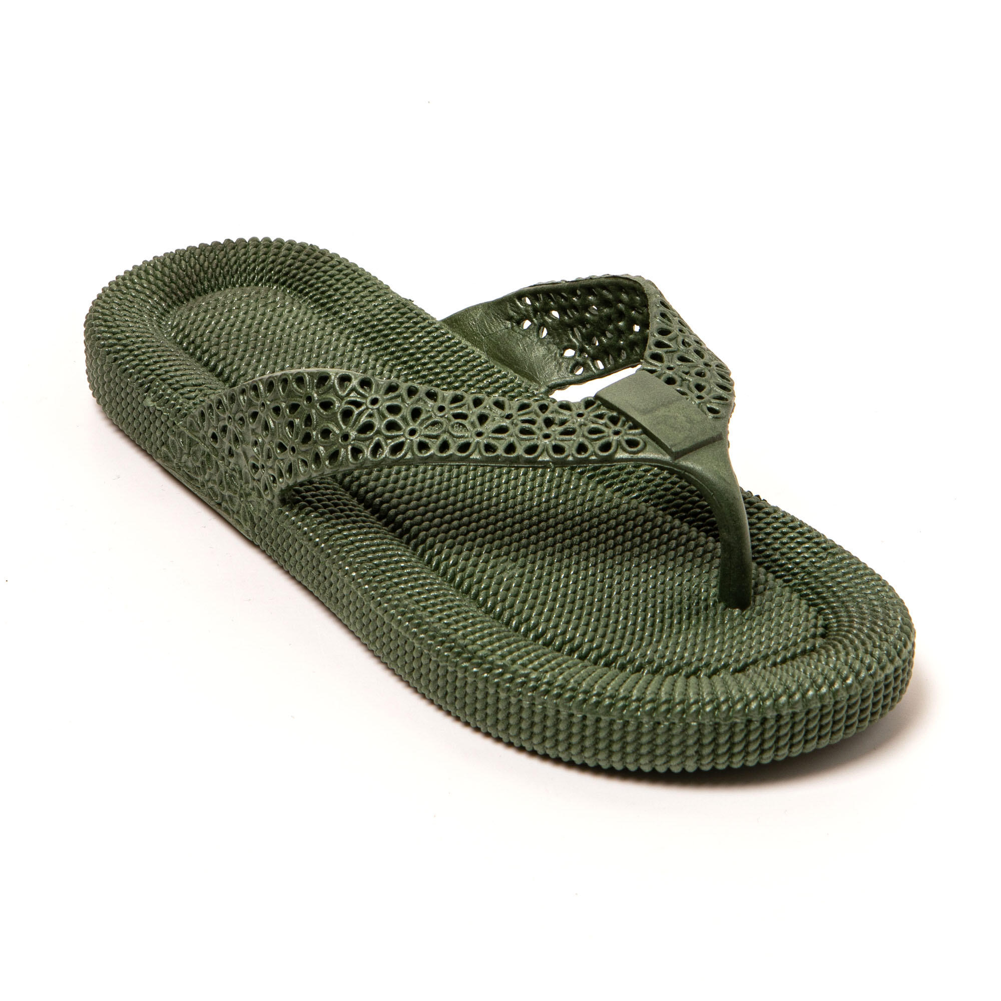 Infradito donna Brasileras Verde Militare con suola in gomma 2/7