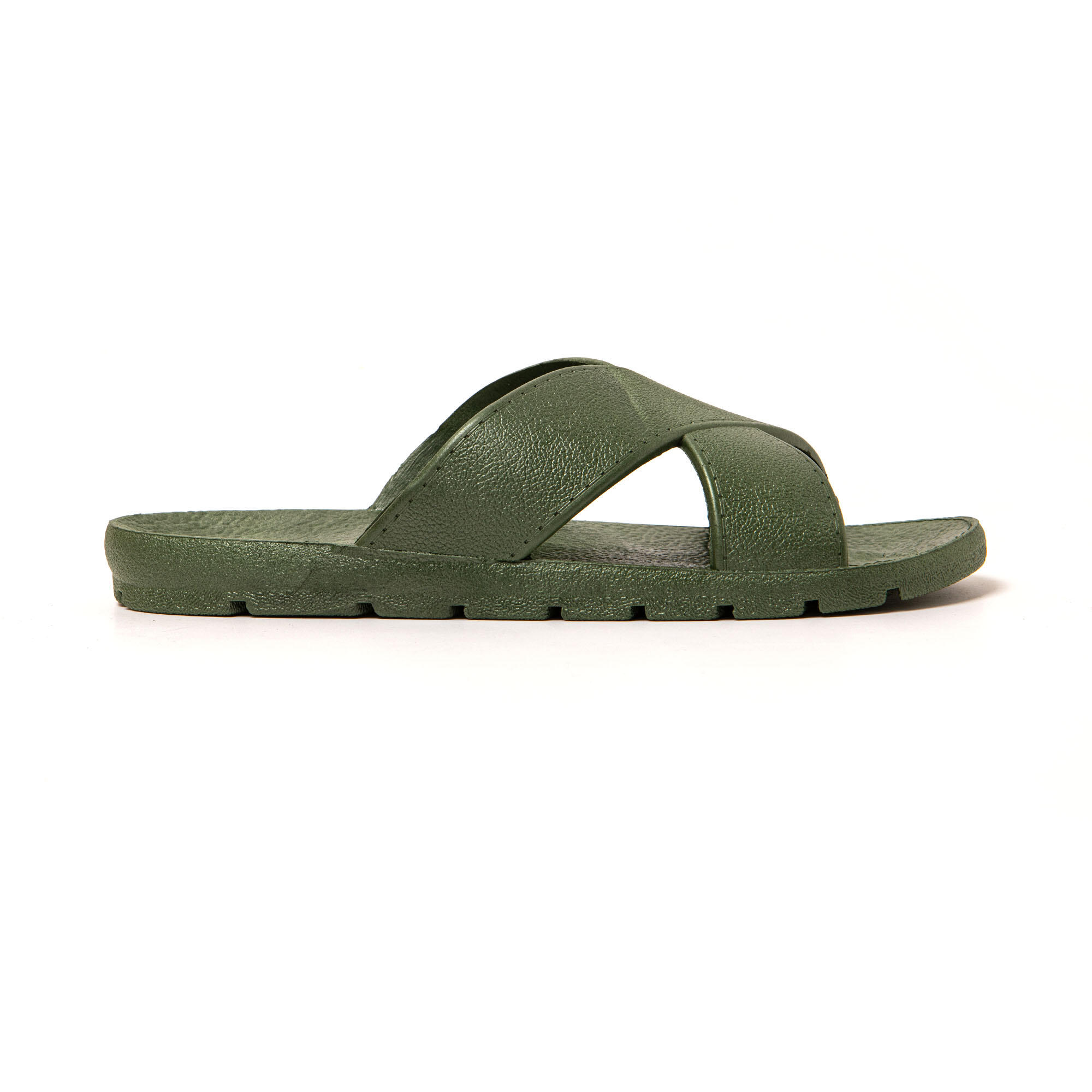 Sandales homme Brasileras Vert Militaire semelle en gomme 3/7