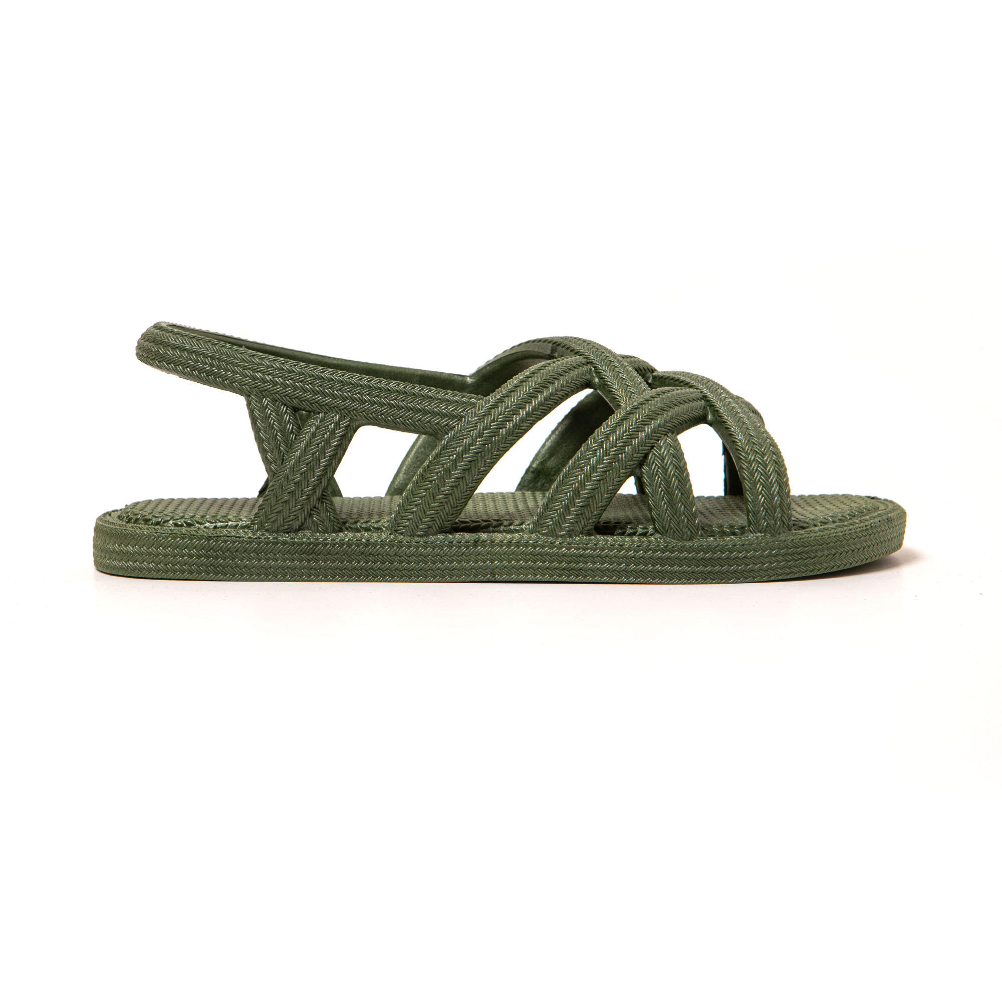 Sandales femme Brasileras Vert Militaire semelle en gomme 3/7