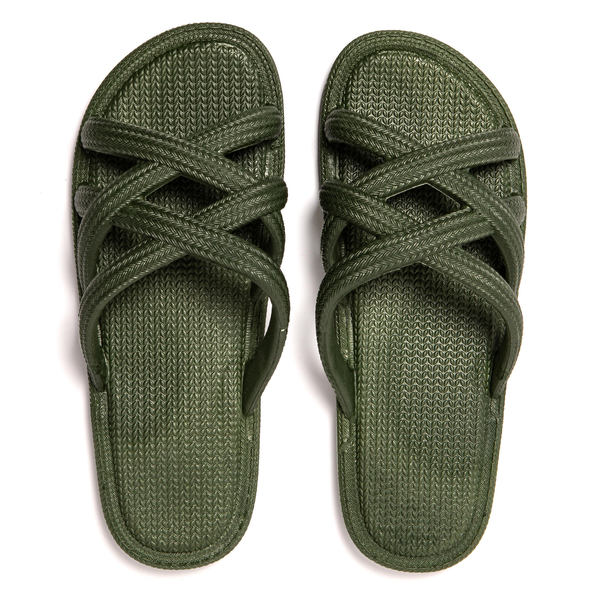 Sandalen Damen Brasileras Militärgrün mit Gummisohle 6/7
