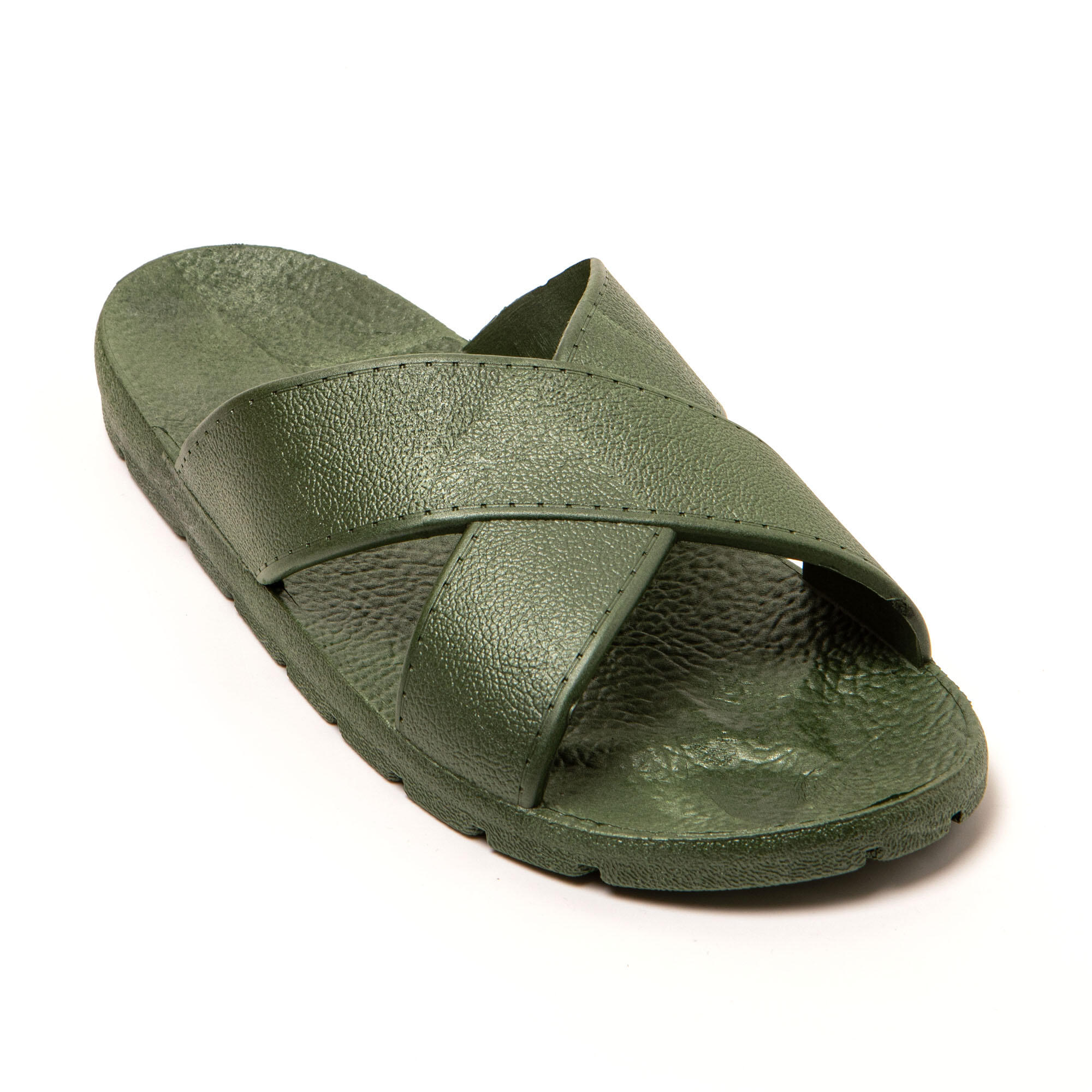 Sandales homme Brasileras Vert Militaire semelle en gomme 2/7