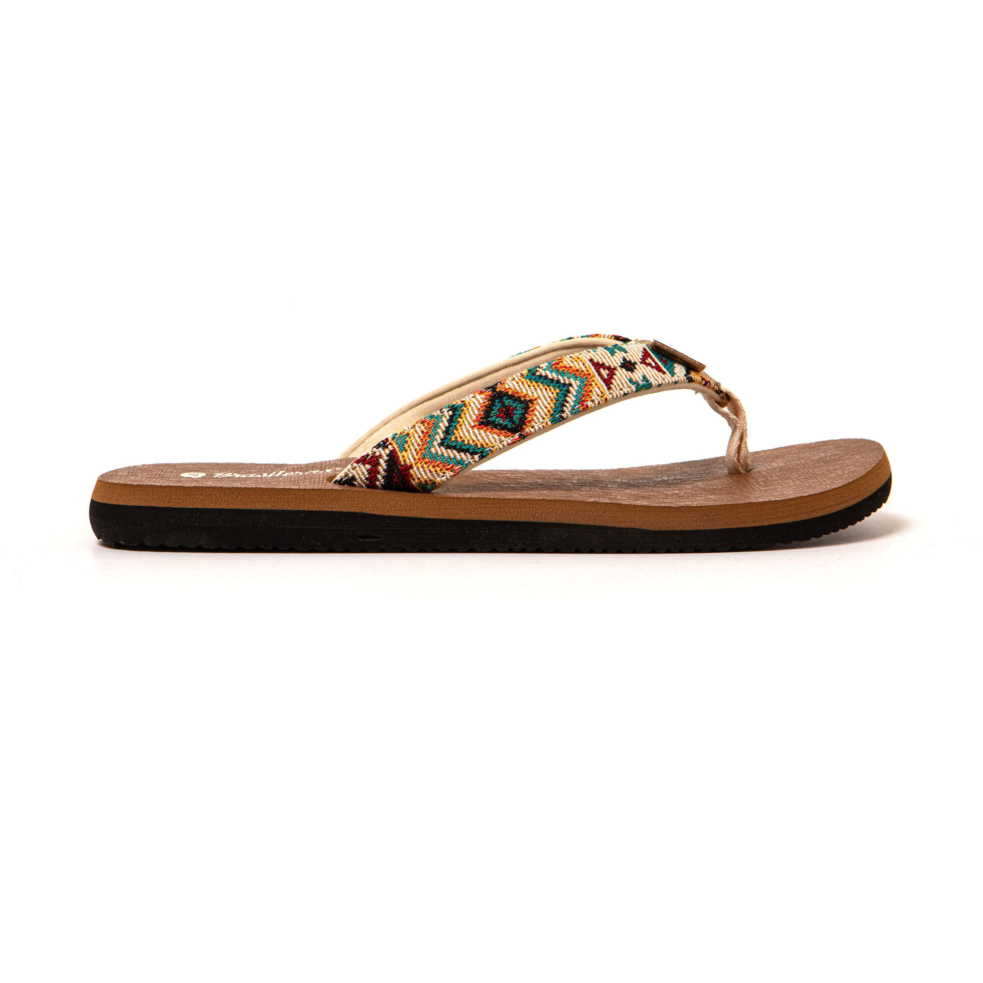 Strand slippers voor dames Brasileras Beige met rubberen zool 3/7