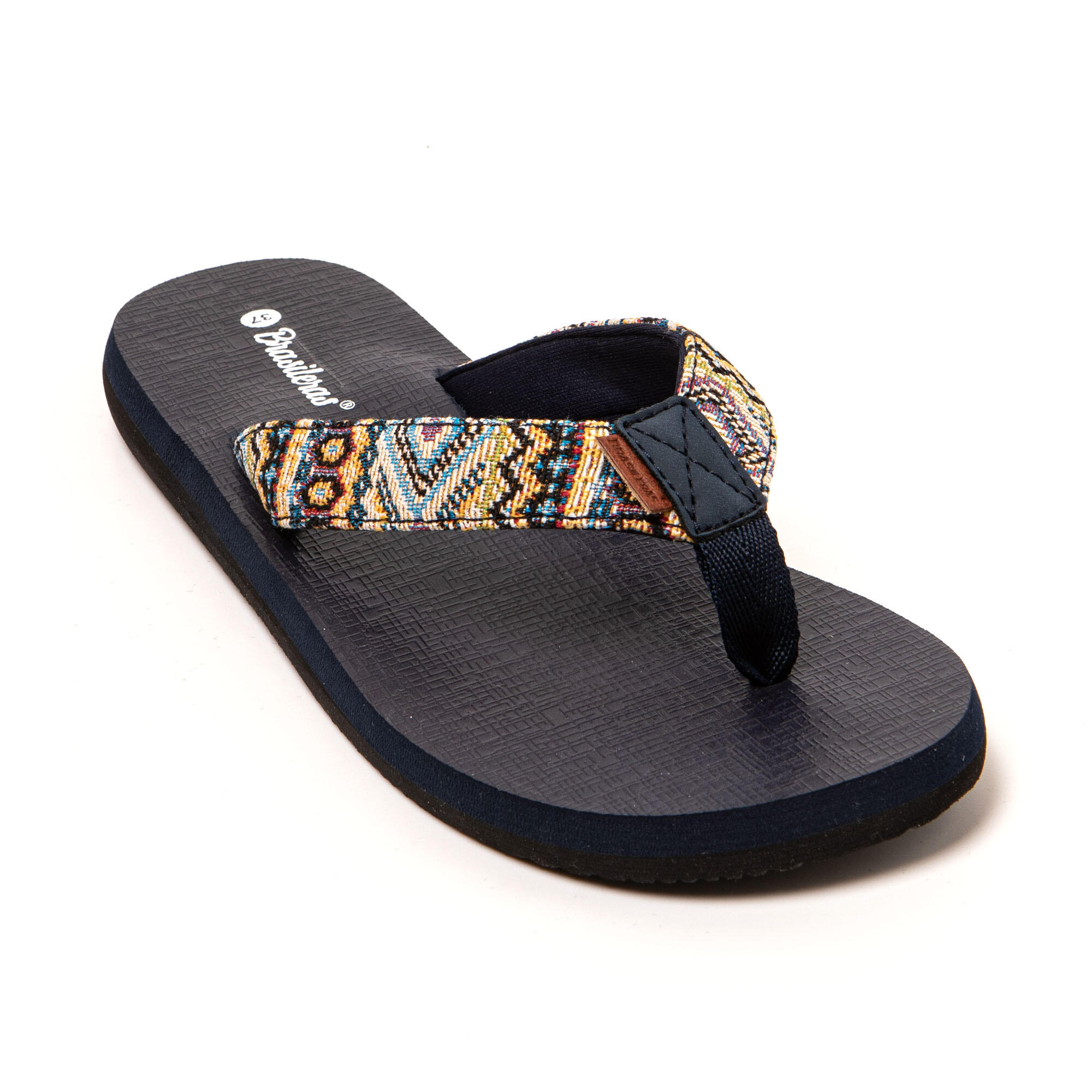 Strand slippers voor dames Brasileras Blauw met rubberen zool 2/7