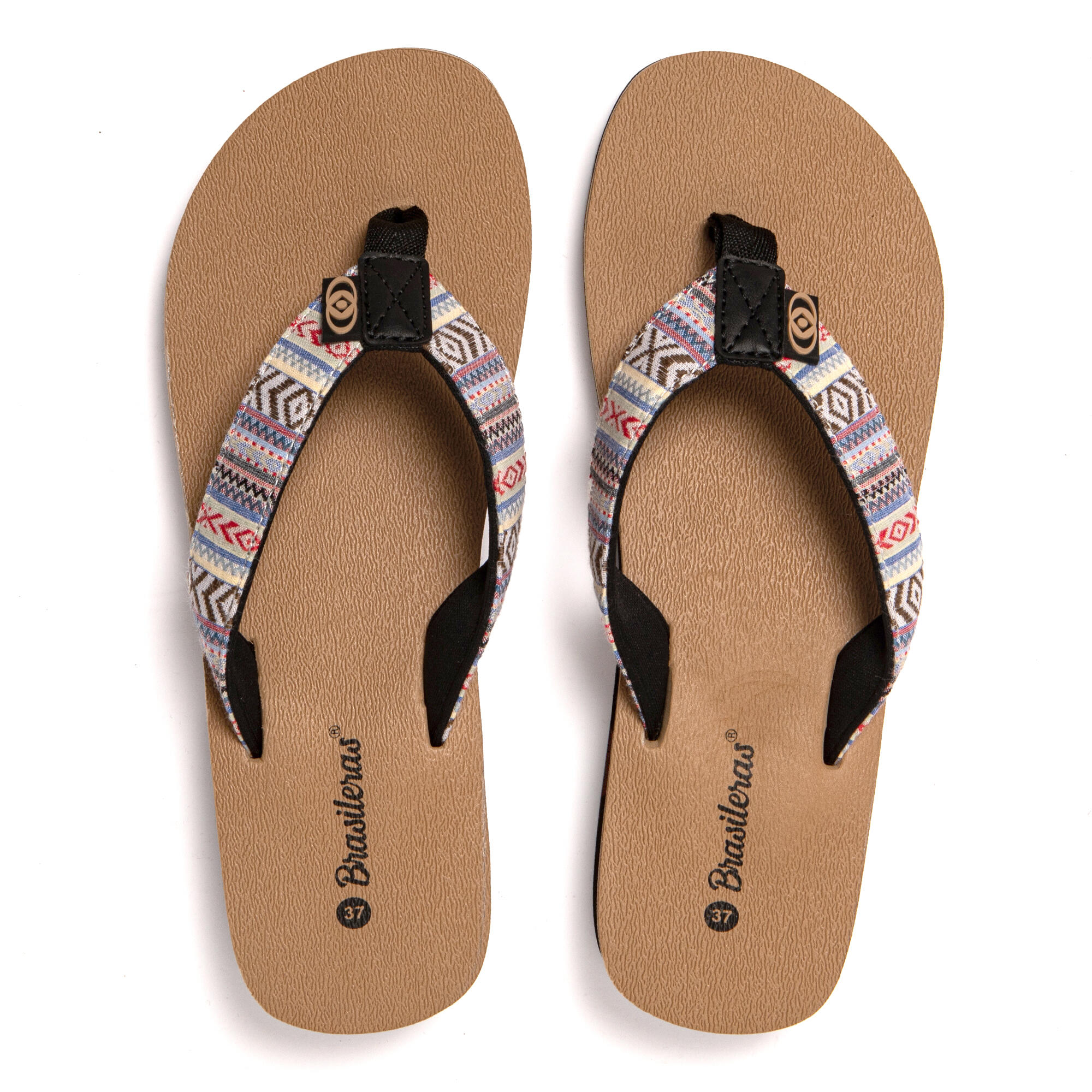 Strand slippers voor dames Brasileras Beige met rubberen zool 6/7