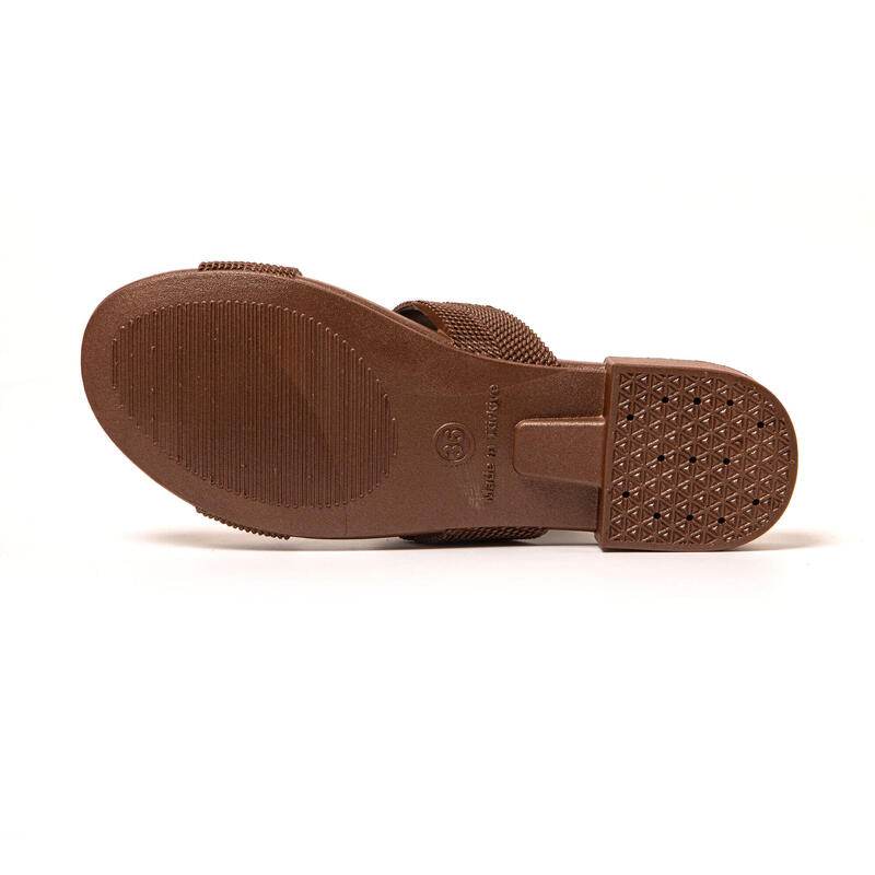 Sandales femme Brasileras Marron semelle en gomme