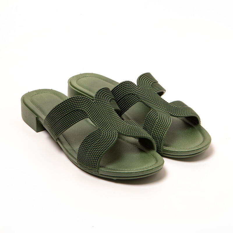 Sandales femme Brasileras Vert Militaire semelle en gomme