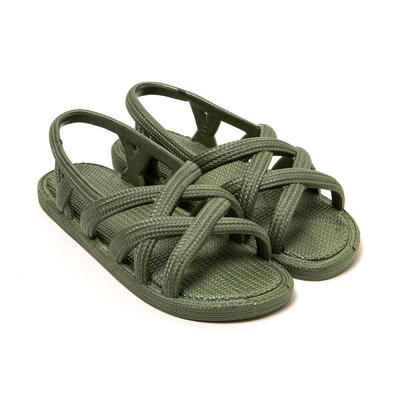 Sandali donna Brasileras Verde Militare con suola in gomma