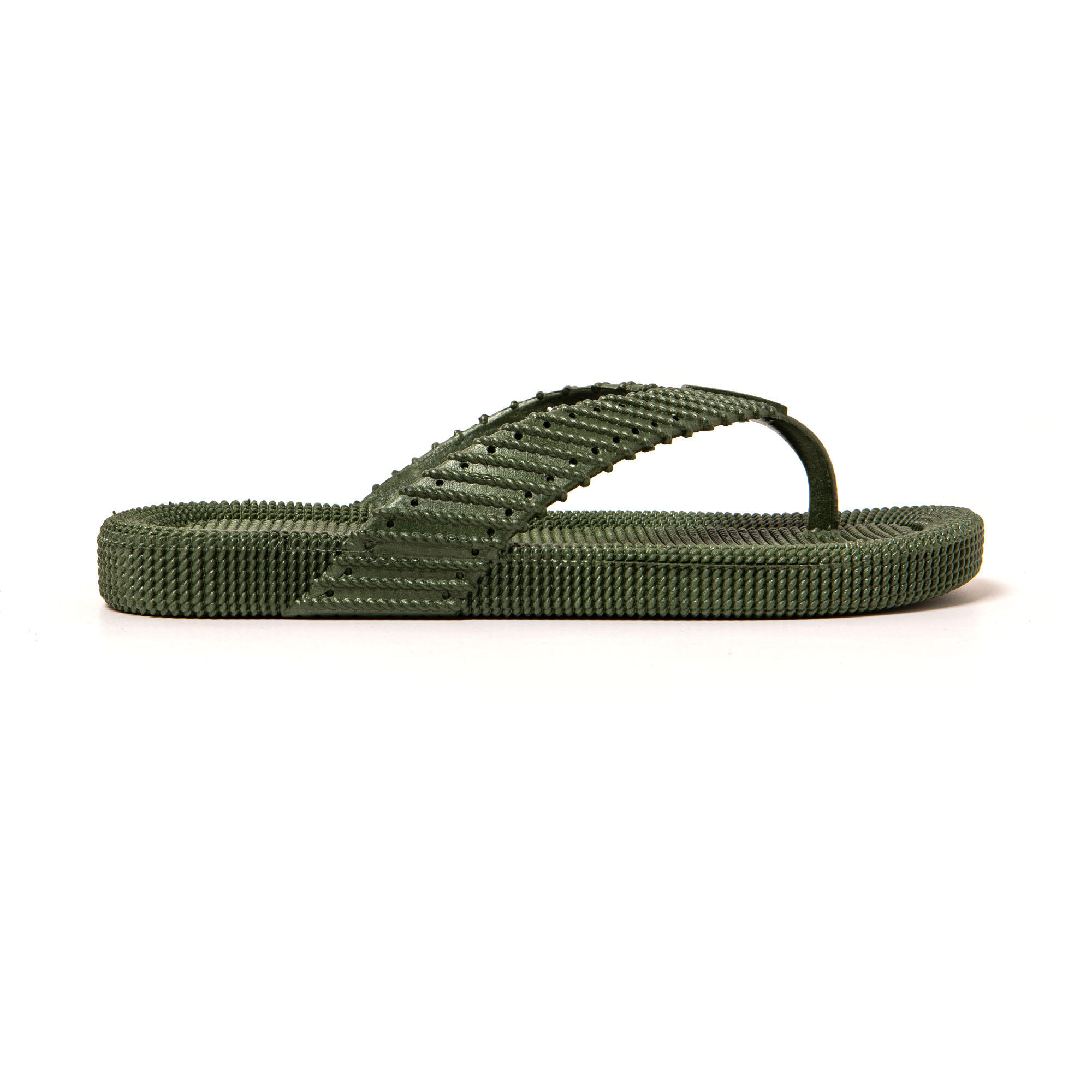 Tongs homme Brasileras Vert Militaire semelle en gomme 3/7