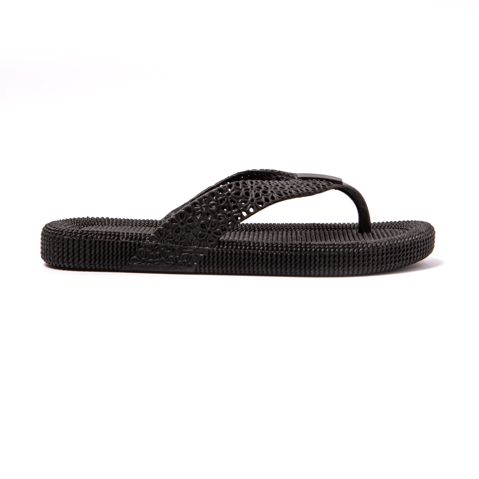 Chanclas playa mujer Brasileras Negro suela goma 3/7