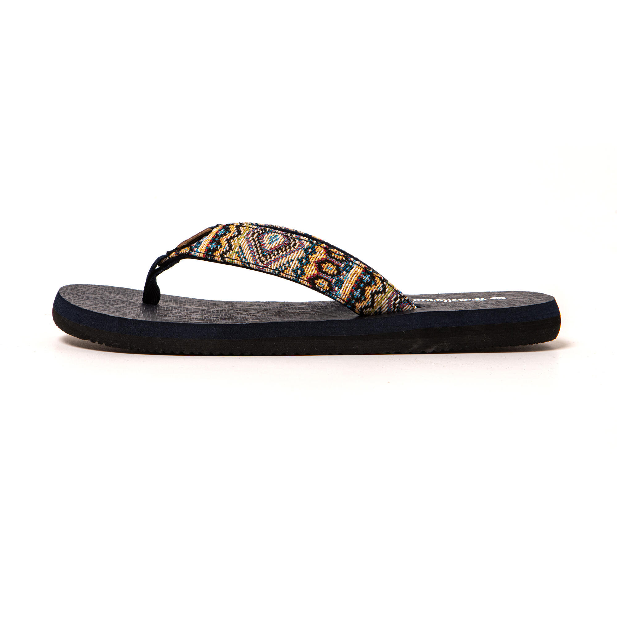 Strand slippers voor dames Brasileras Blauw met rubberen zool 4/7